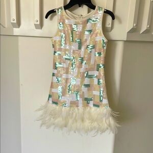 Sequin and Feather Dress